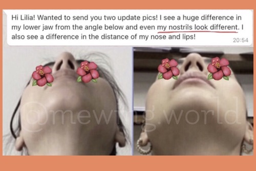 Message and two faces viewed from below with flowers covering the eyes.